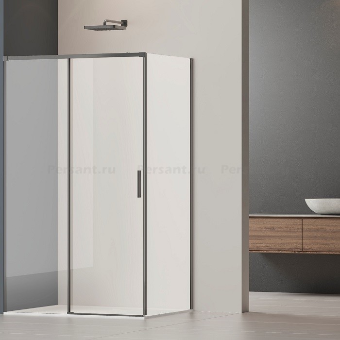 Душевой уголок Vincea Soft 2 100x80 VSR-3SO28010CLGM вороненая сталь, стекло прозрачное