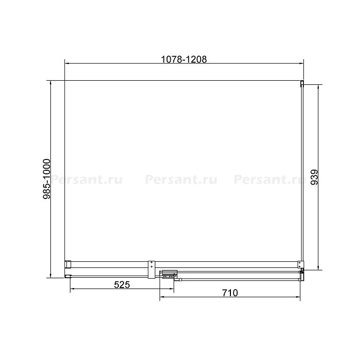 Душевой уголок Vincea Extenza 110/120x100 VSR-4EX111210CLBN никель, стекло прозрачное