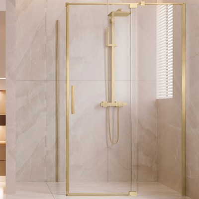 Душевой уголок Vincea Extenza 100/110x90 VSR-4EX101190CLG профиль золото браш, стекло прозрачное