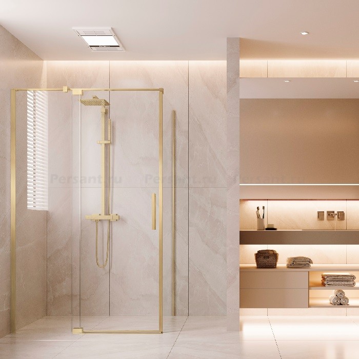 Душевой уголок Vincea Extenza 100/110x100 VSR-4EX101110CLG профиль золото браш, стекло прозрачное
