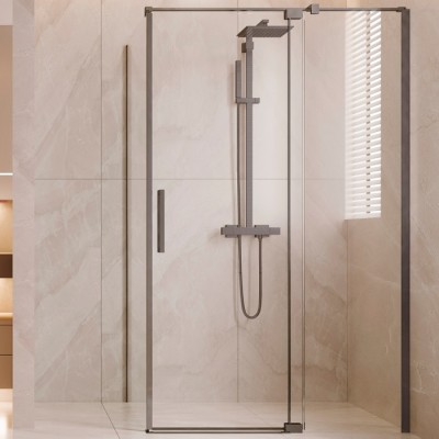 Душевой уголок Vincea Extenza 100/110x100 VSR-4EX101110CLGM вороненая сталь, стекло прозрачное