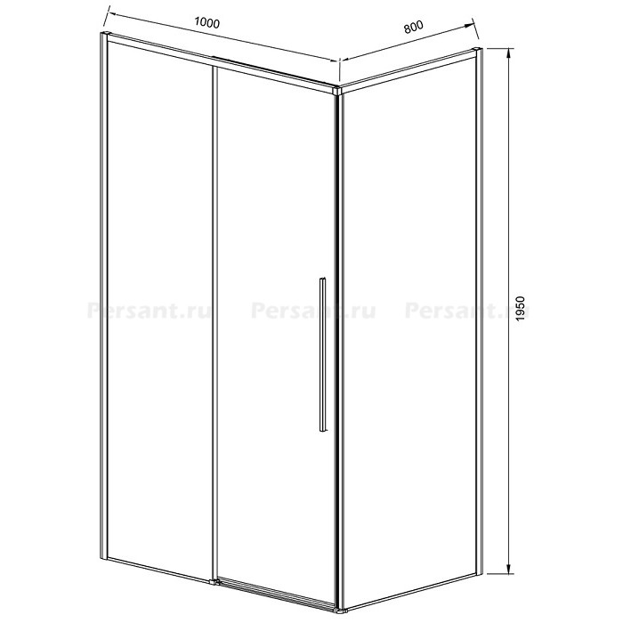 Душевой уголок Vincea Slim-N 100x80 VSR-4SN8010CL профиль хром, стекло прозрачное