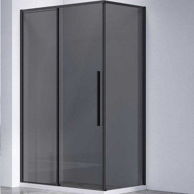 Душевой уголок Vincea Slim-N 140x80 VSR-4SN8014CGB профиль черный, стекло тонированное