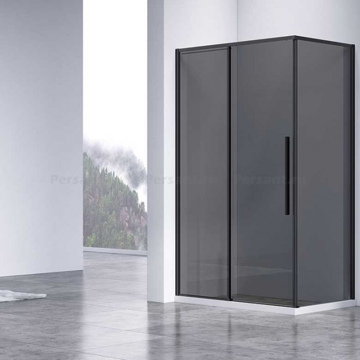 Душевой уголок Vincea Slim-N 140x80 VSR-4SN8014CGB профиль черный, стекло тонированное