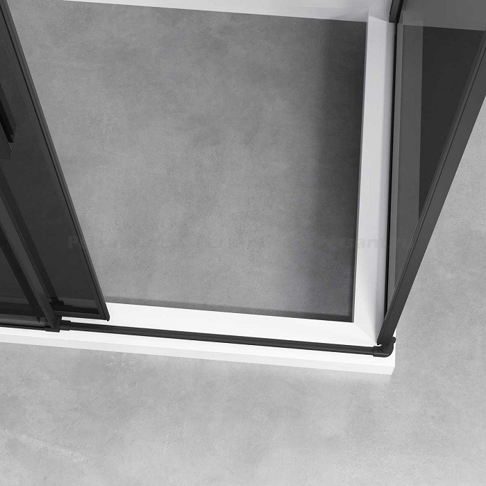 Душевой уголок Vincea Slim-N 140x80 VSR-4SN8014CGB профиль черный, стекло тонированное