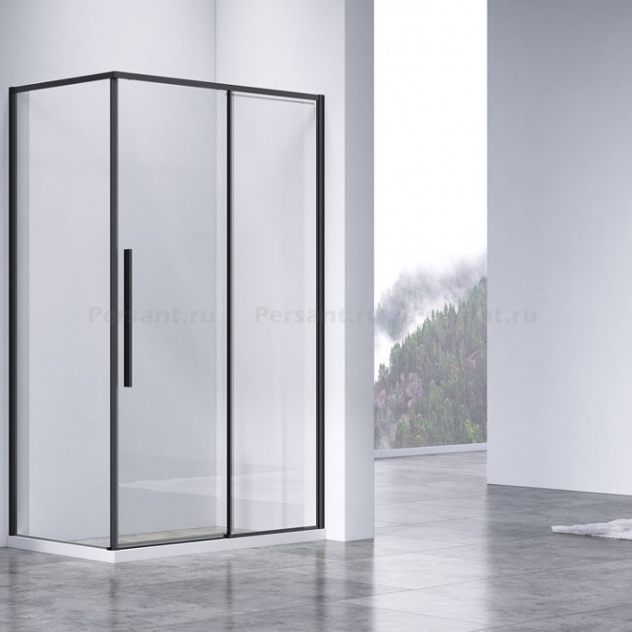 Душевой уголок Vincea Slim-N 110x80 VSR-4SN8011CLB профиль черный, стекло прозрачное