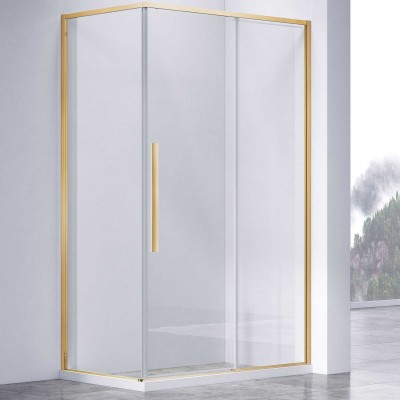 Душевой уголок Vincea Slim-N 110x80 VSR-4SN8011CLG золото брашированное, стекло прозрачное
