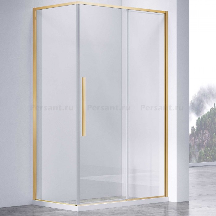 Душевой уголок Vincea Slim-N 110x80 VSR-4SN8011CLG золото брашированное, стекло прозрачное