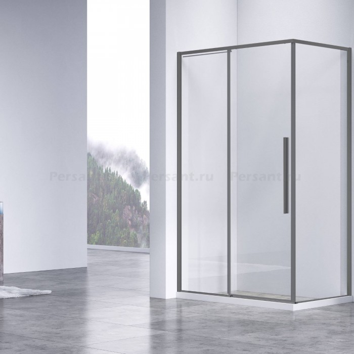 Душевой уголок Vincea Slim-N 110x80 VSR-4SN8011CLGM вороненая сталь, стекло прозрачное