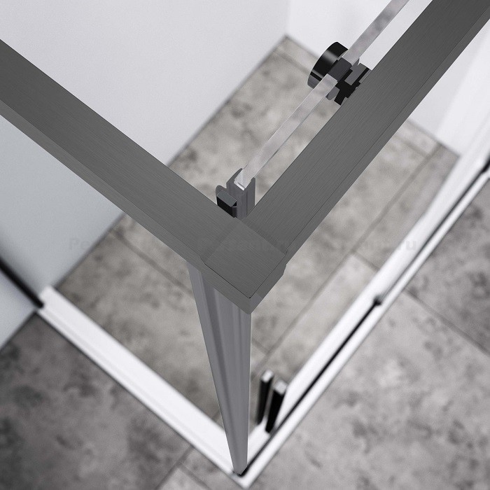 Душевой уголок Vincea Slim-N 110x80 VSR-4SN8011CLGM вороненая сталь, стекло прозрачное