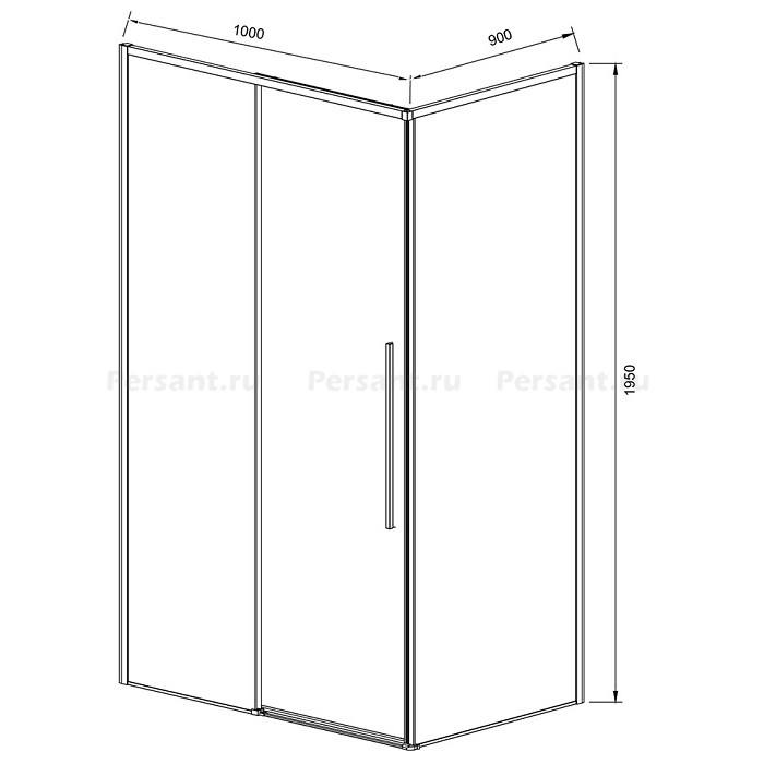 Душевой уголок Vincea Slim-N 100x90 VSR-4SN9010CL профиль хром, стекло прозрачное