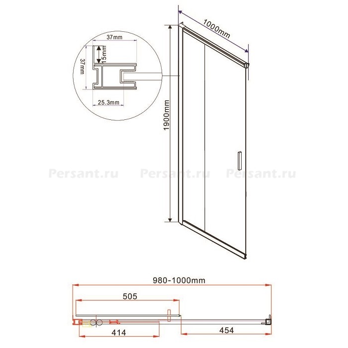 Душевой уголок Vincea Garda 100x80 VSS-1G8010CH профиль хром, стекло шиншилла
