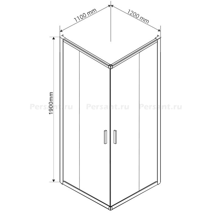 Душевой уголок Vincea Garda 120x110 VSS-1G1112CH профиль хром, стекло шиншилла