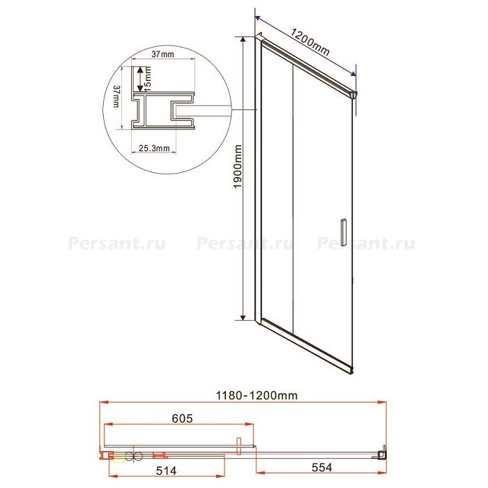 Душевой уголок Vincea Garda 120x100 VSS-1G1012CH профиль хром, стекло шиншилла