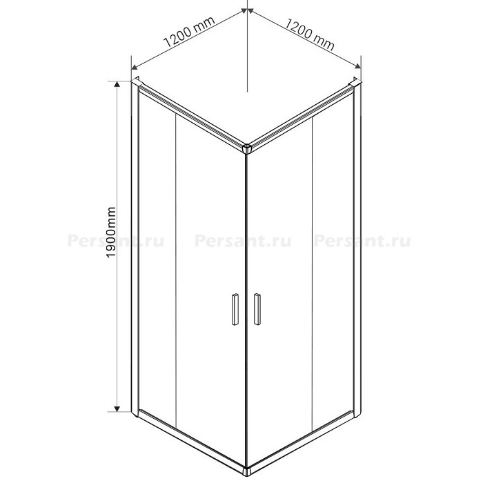 Душевой уголок Vincea Garda 120x120 VSS-1G1212CL профиль хром, стекло прозрачное