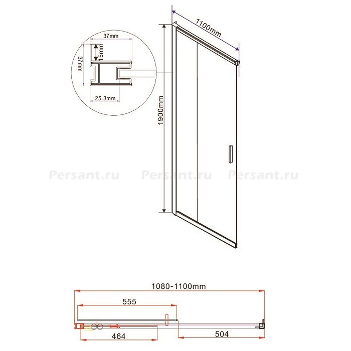 Душевой уголок Vincea Garda 110x110 VSS-1G1111CH профиль хром, стекло шиншилла