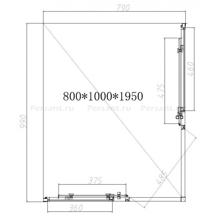 Душевой уголок Vincea Slim-N 100x80 VSS-4SN8010CL профиль хром, стекло прозрачное