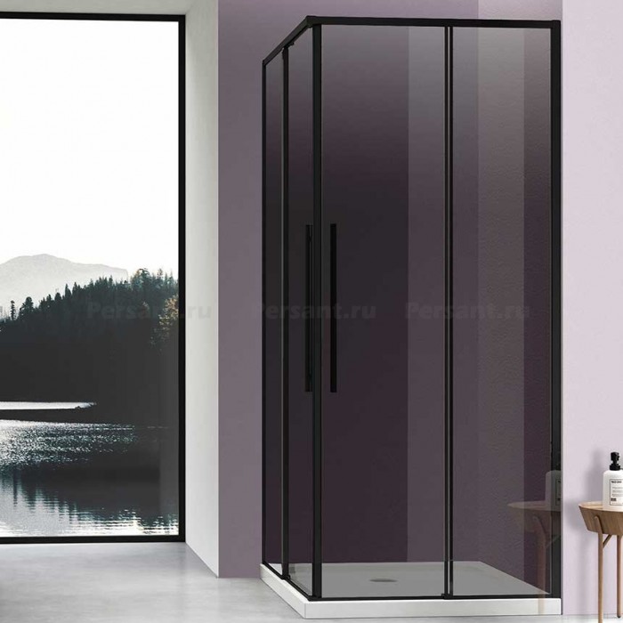 Душевой уголок Vincea Slim-N 100x80 VSS-4SN8010CGB профиль черный, тонированное стекло