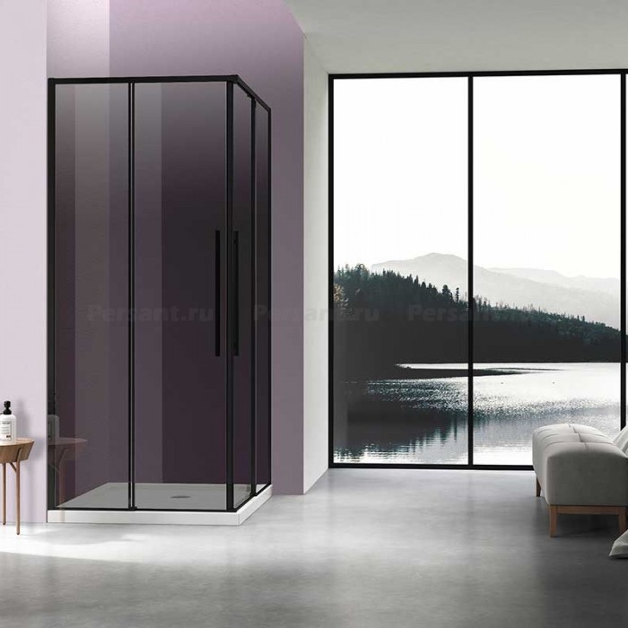 Душевой уголок Vincea Slim-N 100x80 VSS-4SN8010CGB профиль черный, тонированное стекло