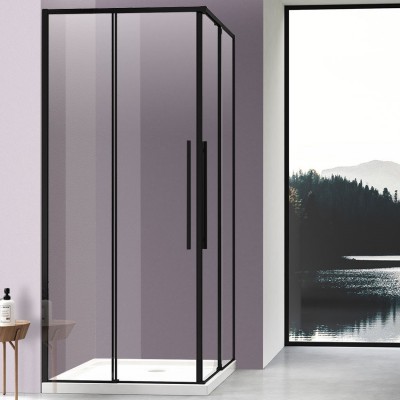 Душевой уголок Vincea Slim-N 90x90 VSS-4SN900CLB профиль черный, стекло прозрачное