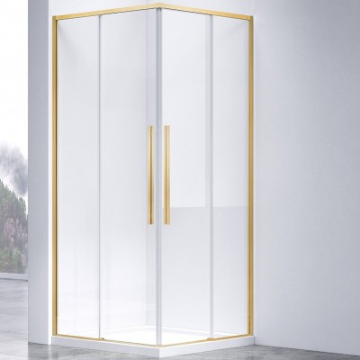 Душевой уголок Vincea Slim-N 100x80 VSS-4SN8010CLG золото брашированное, стекло прозрачное