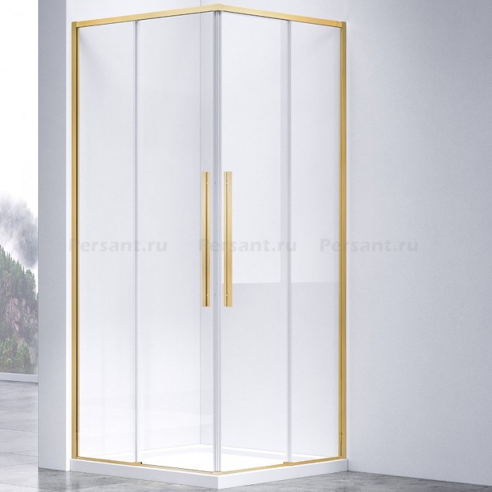 Душевой уголок Vincea Slim-N 100x80 VSS-4SN8010CLG золото брашированное, стекло прозрачное
