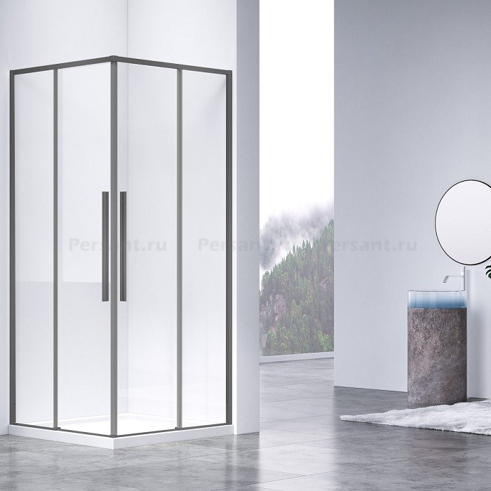 Душевой уголок Vincea Slim-N 100x80 VSS-4SN8010CLGM вороненая сталь, стекло прозрачное