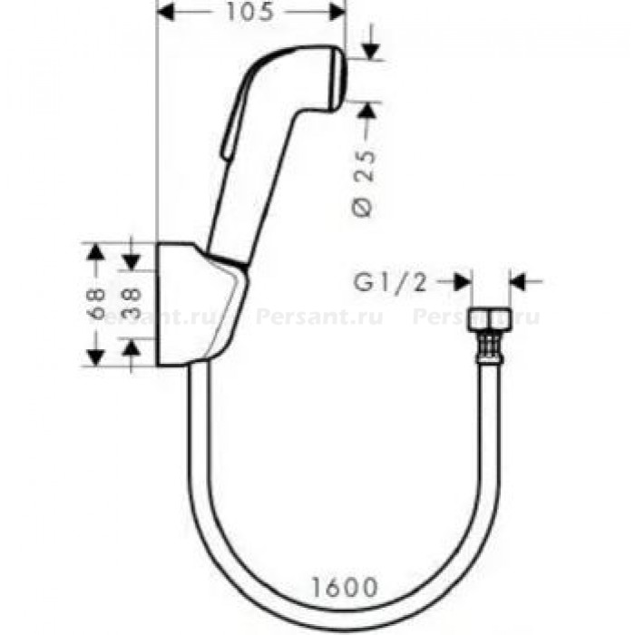 Гигиенический душ Hansgrohe 32122000 белый со шлангом