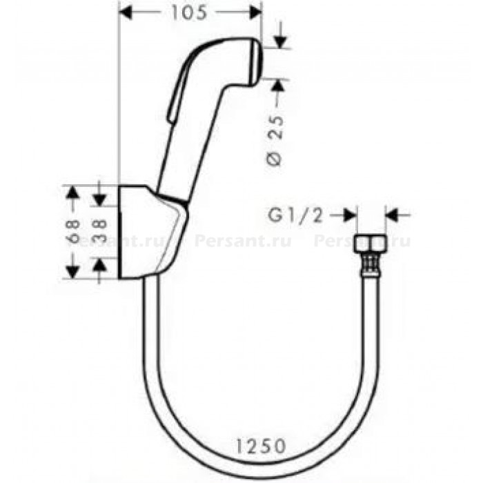 Гигиенический душ Hansgrohe 32127000 белый со шлангом