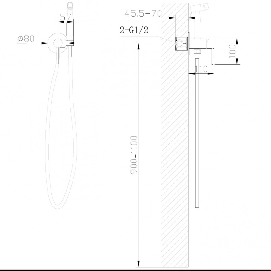 Смеситель с гигиеническим душем ABBER Wasser Kreis AF8125RG розовое золото