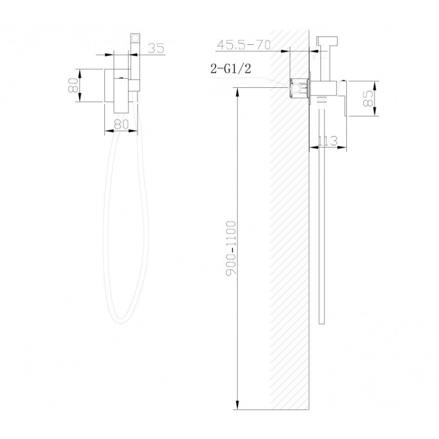 Смеситель с гигиеническим душем ABBER Daheim AF8226B черный