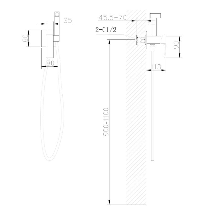 Смеситель с гигиеническим душем ABBER Wasserfall AF8625B черный