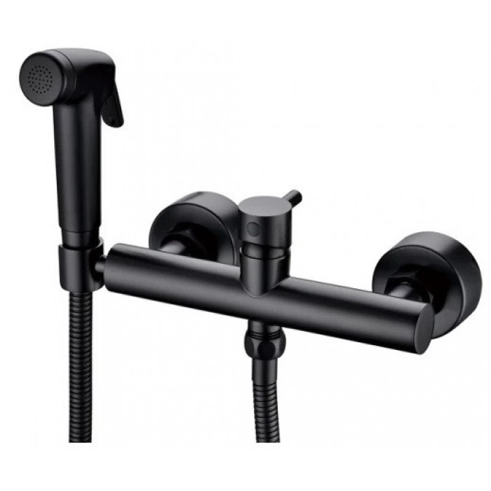 Гигиенический душ со смесителем Bravat D9141BW-RUS черный матовый