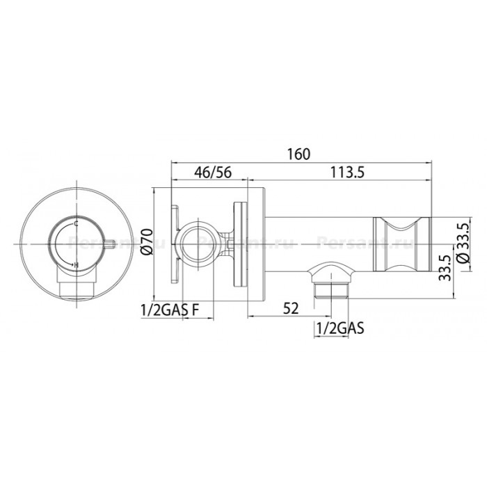 Гигиенический душ Bossini Paloma Flat E37011B.030 с прогрессивным смесителем, хром