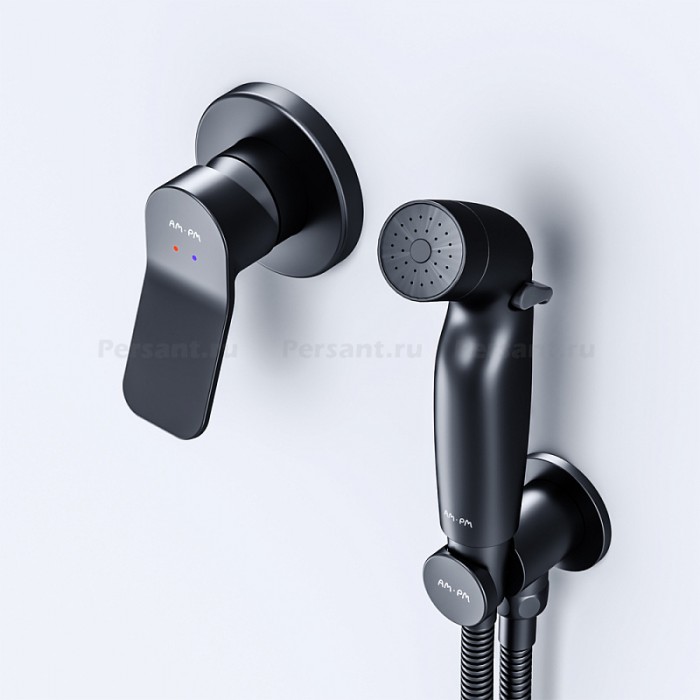 Гигиенический душ со смесителем AM.PM X-Joy F40H85A22 черный матовый