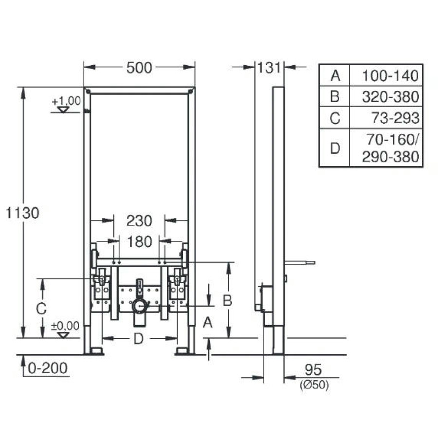 Инсталляция для биде Grohe Rapid SL 38553001