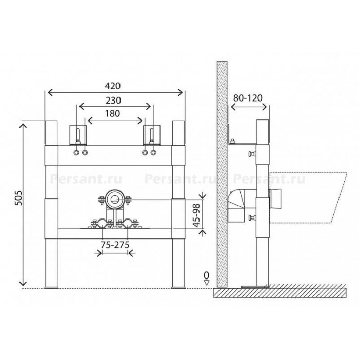 Инсталляция BelBagno BD для биде с крепежем BB024-BD