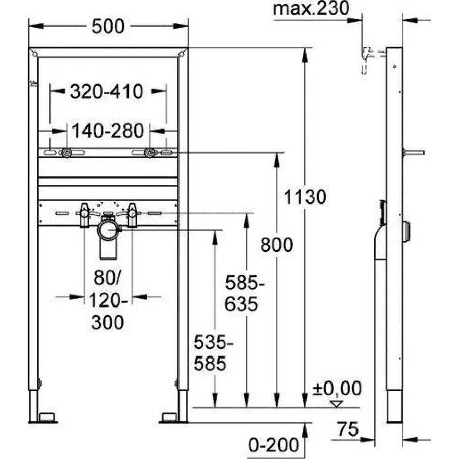 Инсталляция для раковины Grohe Rapid SL 38554001