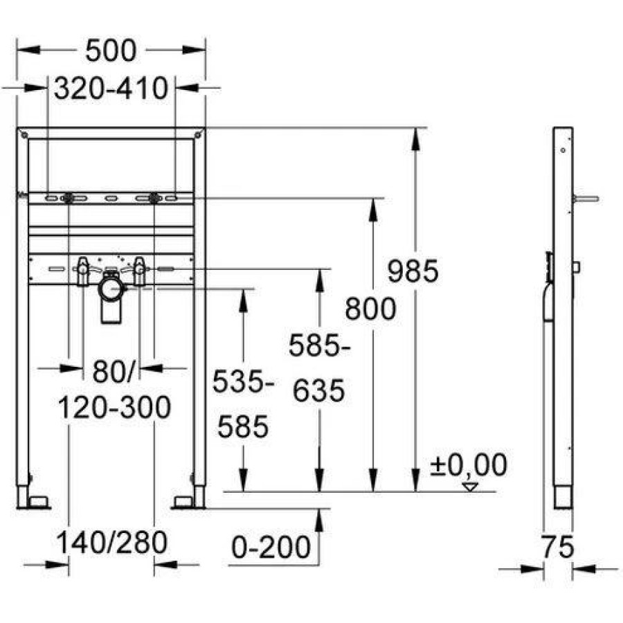 Инсталляция для раковины Grohe Rapid SL 38541000