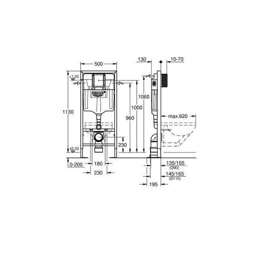 Инсталляция для унитаза Grohe Rapid SL 38584001