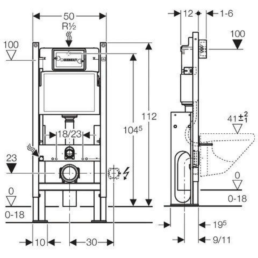 Инсталляция для унитаза GEBERIT Duofix UP100 457.570.00.1