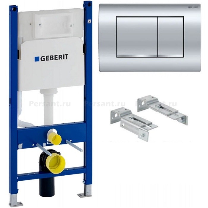 Инсталляция для унитаза Geberit Duofix Delta 458.163.21.2 с клавишей смыва хром глянцевый