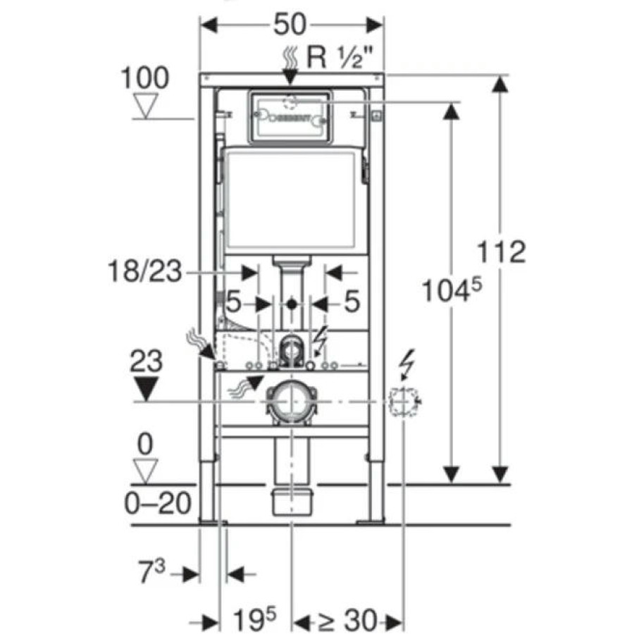 Инсталляция для унитаза GEBERIT Duofix Delta (клавиша Delta 51, белая) 458.128.11.1