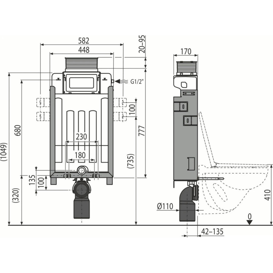 Инсталляция для унитаза AlcaPlast Renovmodul AM119/1000