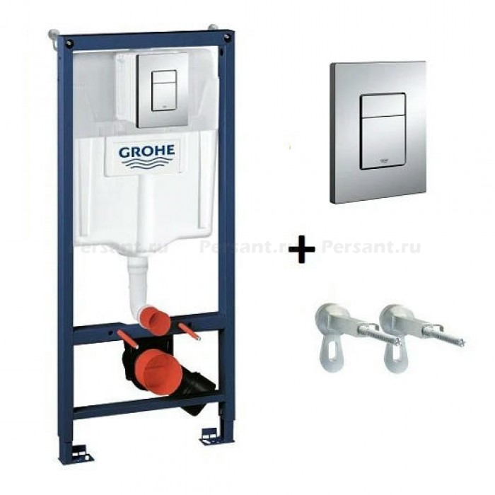 Инсталляция для унитаза Grohe Rapid SL 38772001 комплект 3 в 1, клавиша хром глянец