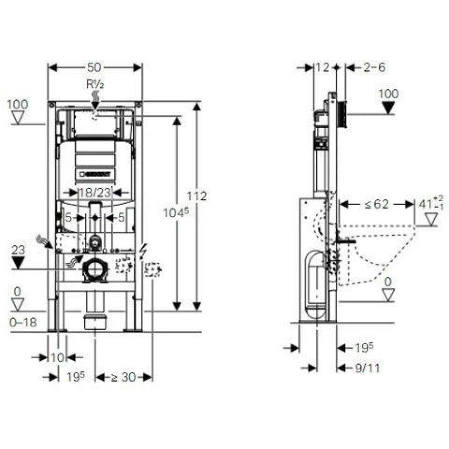 Инсталляция для унитаза GEBERIT Duofix UP320 Sigma 111.380.00.5