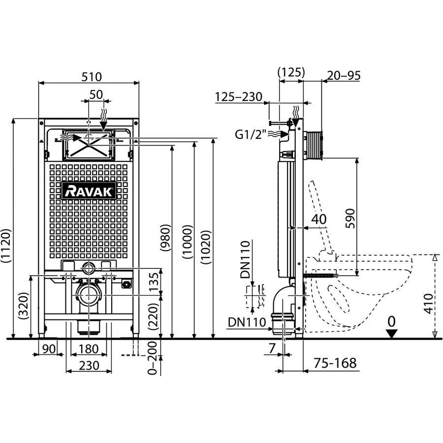 Инсталляция для унитазов Ravak X01703 G II