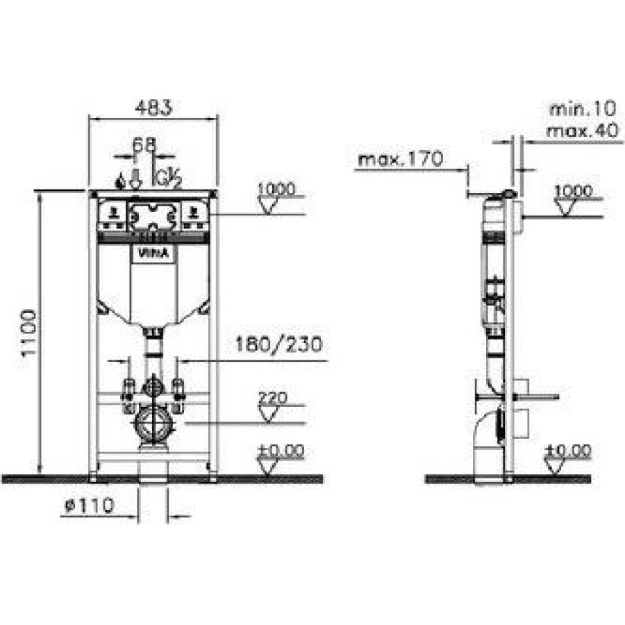 Инсталляция для унитаза VitrA 720-5800-01EXP