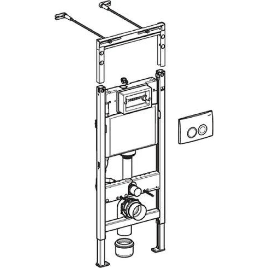 Инсталляция для унитаза GEBERIT Платтенбау Duofix UP100 (клавиша Delta, хром) 458.122.21.1
