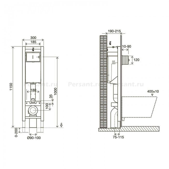 Инсталляция для унитаза Jacob Delafon E33130RU-NF 30 см